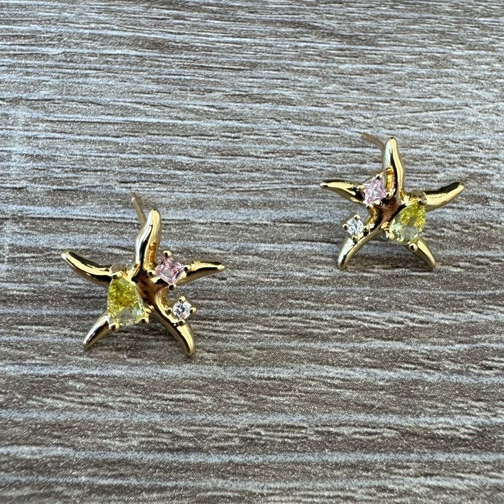 Starfish earrings A1001 - Picture 2 of 5